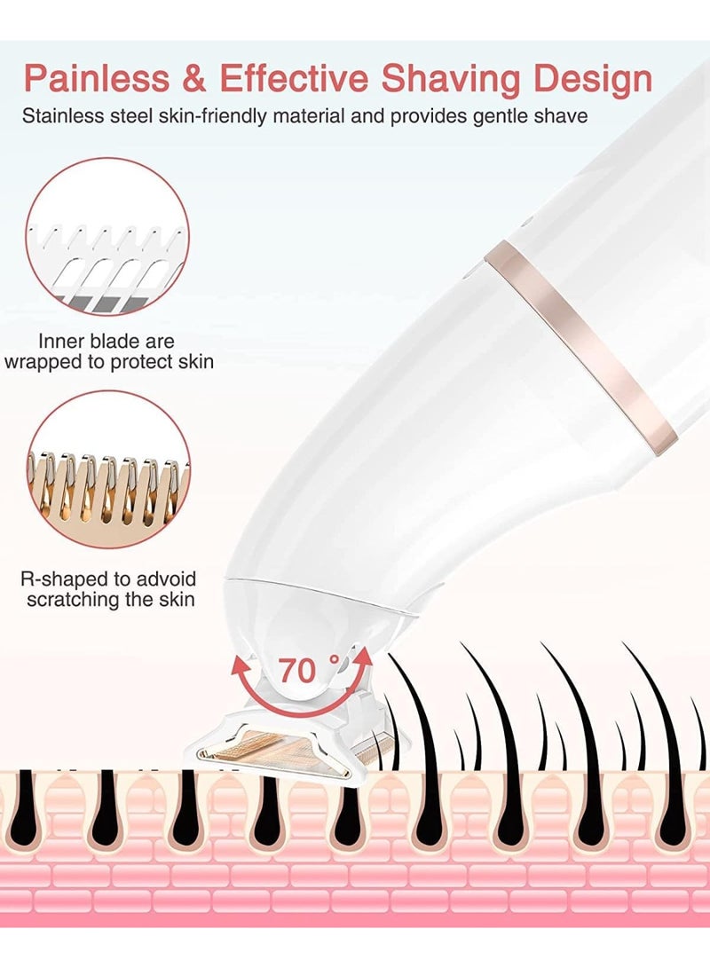 CLENEA Facial Hair Removal For Women, 5 In 1 Electric Razor Painless Eyebrow Trimmer, Bikini Trimmer Remover Kit, Face, Eyebrow, Nose, Arms, Legs And Pubic Usb Rechargeable Portable - Image 4